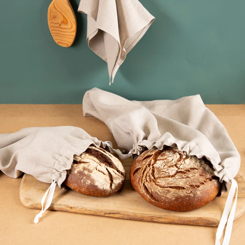 Brotbeutel aus Bioleinen | Rund & Kastenbrot