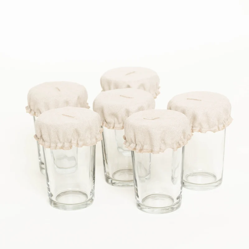 Glasabdeckungen aus Leinen | 6er-Set