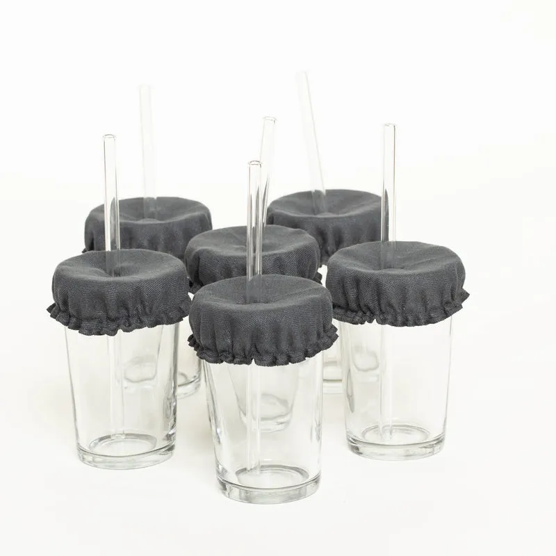 Glasabdeckungen aus Leinen | 6er-Set