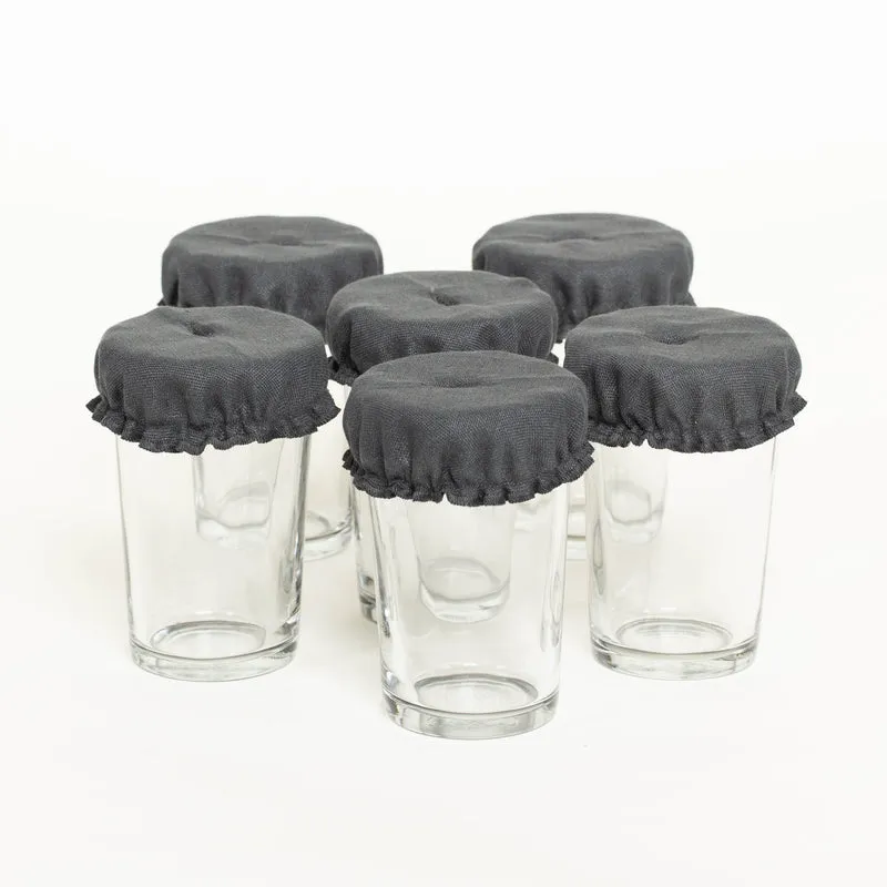 Glasabdeckungen aus Leinen | 6er-Set