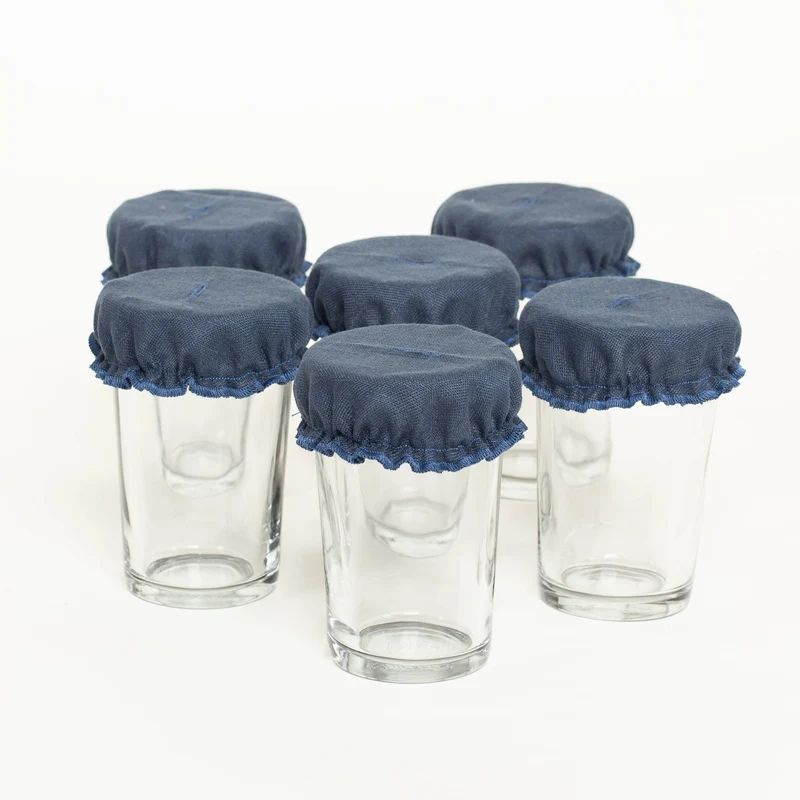 Glasabdeckungen aus Leinen | 6er-Set