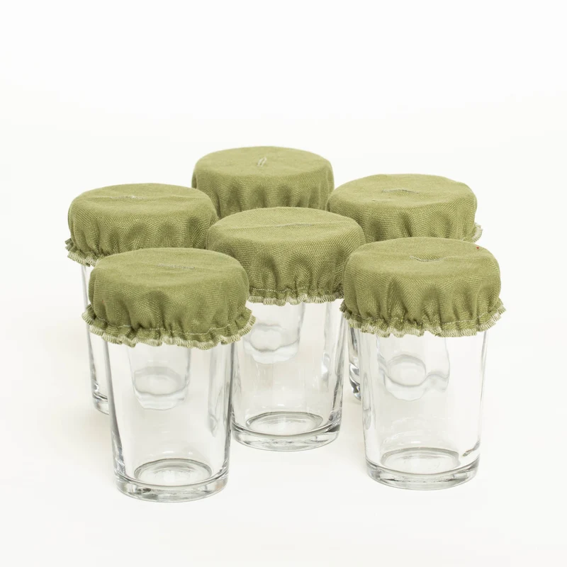 Glasabdeckungen aus Leinen | 6er-Set