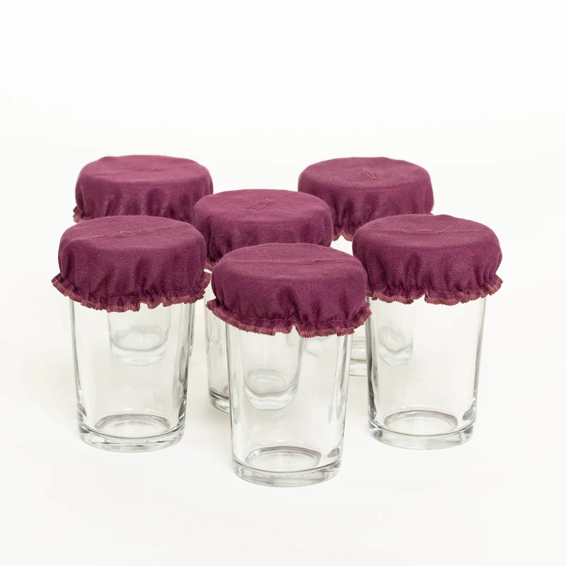 Glasabdeckungen aus Leinen | 6er-Set