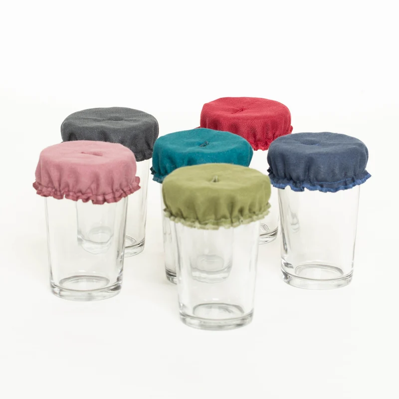 Glasabdeckungen aus Leinen | 6er-Set