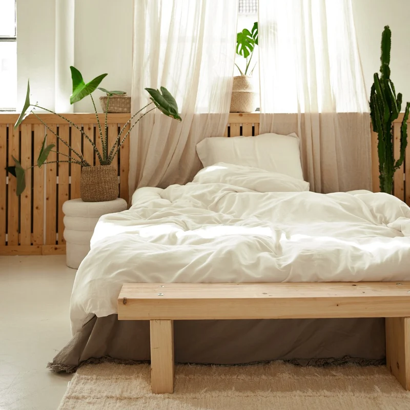 Baumwollsatin Bettwäsche Set in Creme - Sono Off White