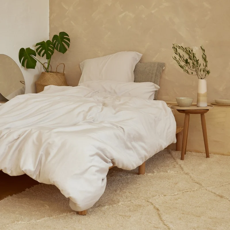 Baumwollsatin Bettwäsche Set in Beige - Sol Sunny Morning