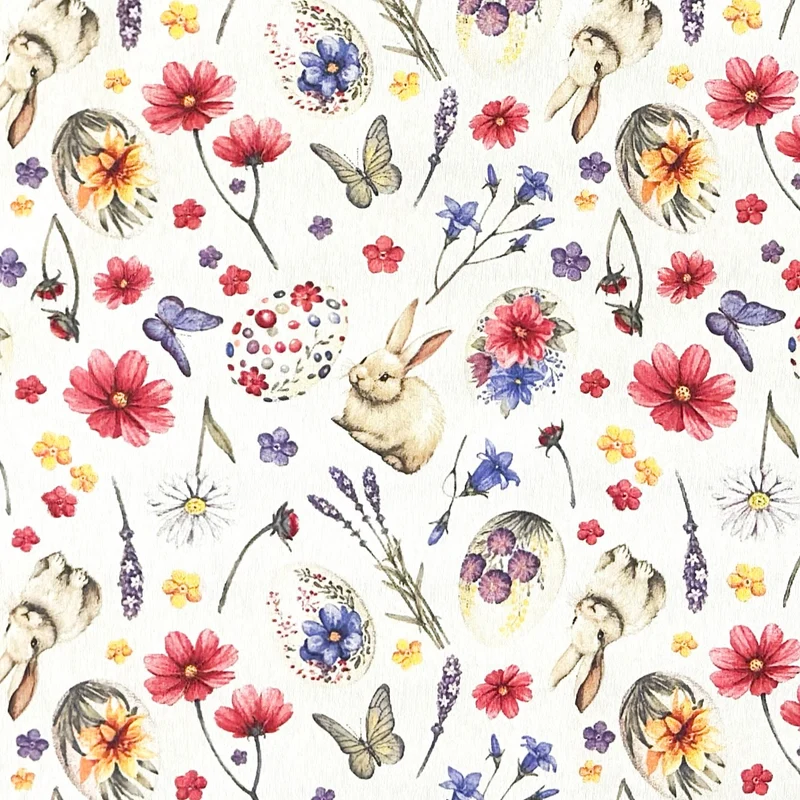 Jacquard Tischdecke aus beschichteter Baumwolle mit Fleckenschutz HOPPTTY Ostern Osterei Osterhase eckig rund oval