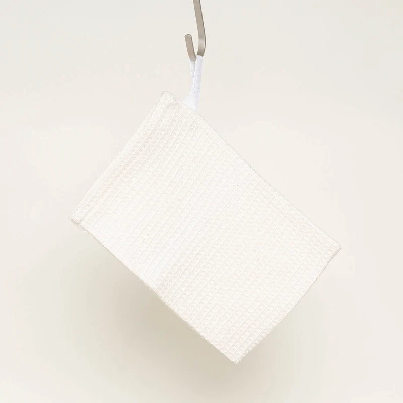 Waschhandschuh aus Halbleinen-Waffelpiqué