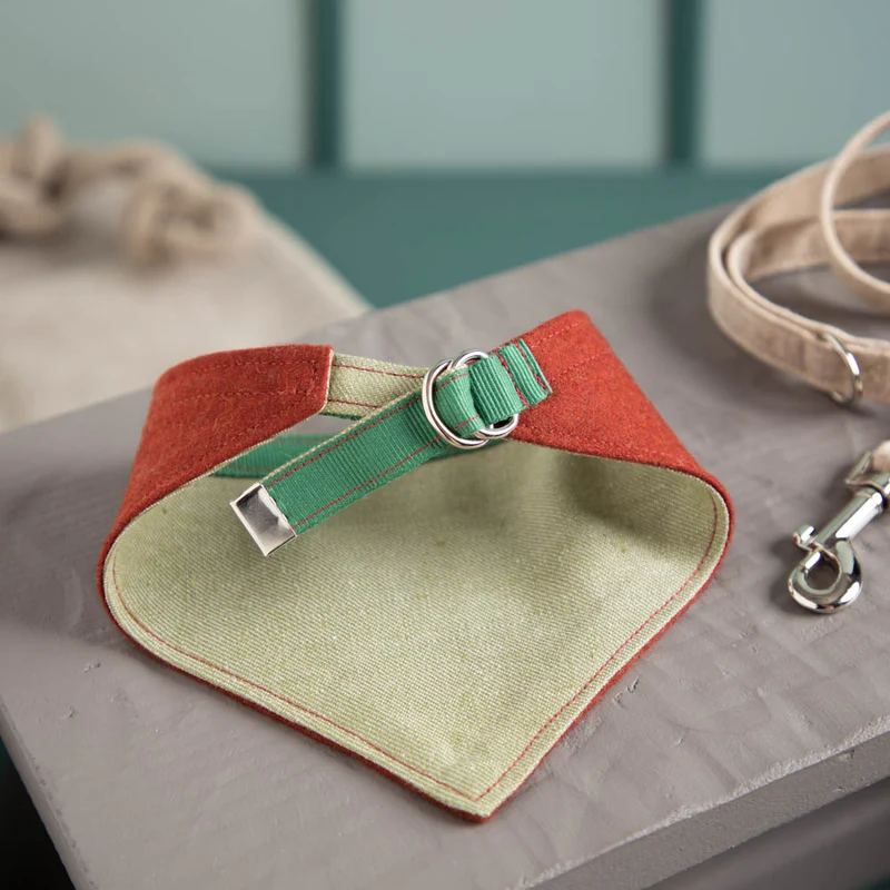 Hundehalstuch aus Feinloden & Leinen | wendbar