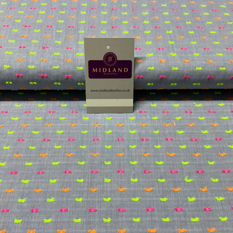 Neon Blue Cotton Dobby Blouse Dress Fabric M1875