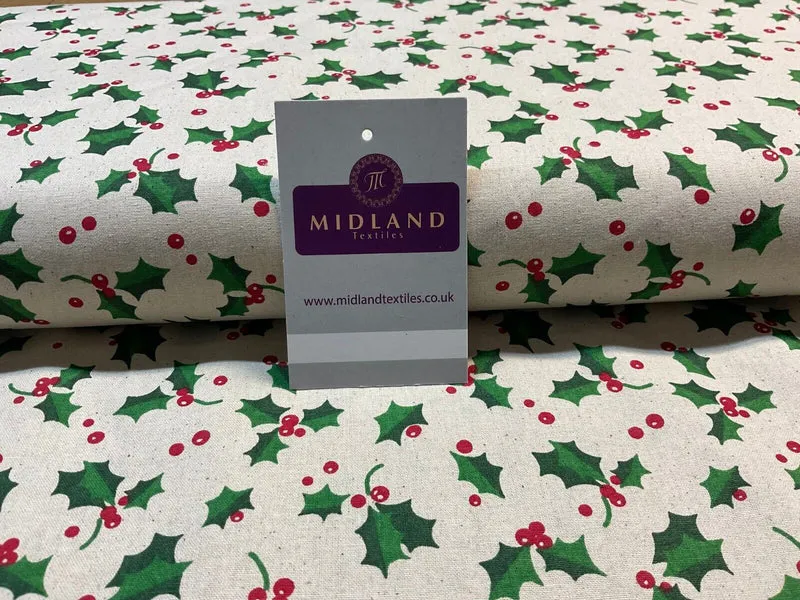 John Louden Holly Trees crafting quilting Christmas theme cotton fabric M1886