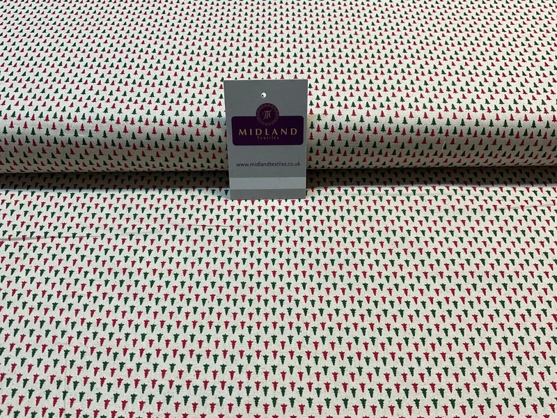 John Louden Holly Trees crafting quilting Christmas theme cotton fabric M1886