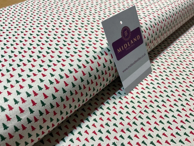 John Louden Holly Trees crafting quilting Christmas theme cotton fabric M1886