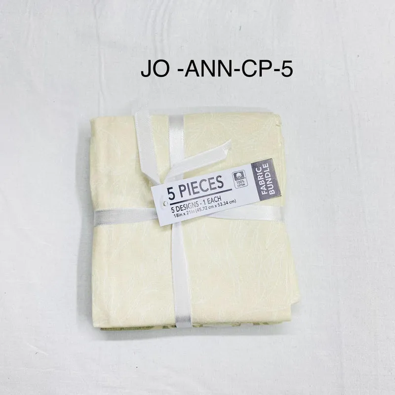 5 Piece 100% Cotton 5 Designs Fat Quarter Bundle - 45cm x 53cm Fabric M1981