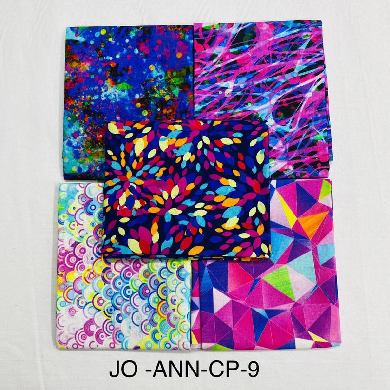 5 Piece 100% Cotton 5 Designs Fat Quarter Bundle - 45cm x 53cm Fabric M1981