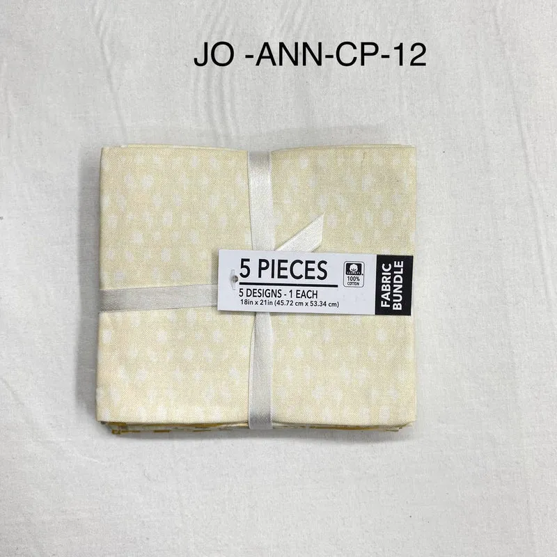 5 Piece 100% Cotton 5 Designs Fat Quarter Bundle - 45cm x 53cm Fabric M1981
