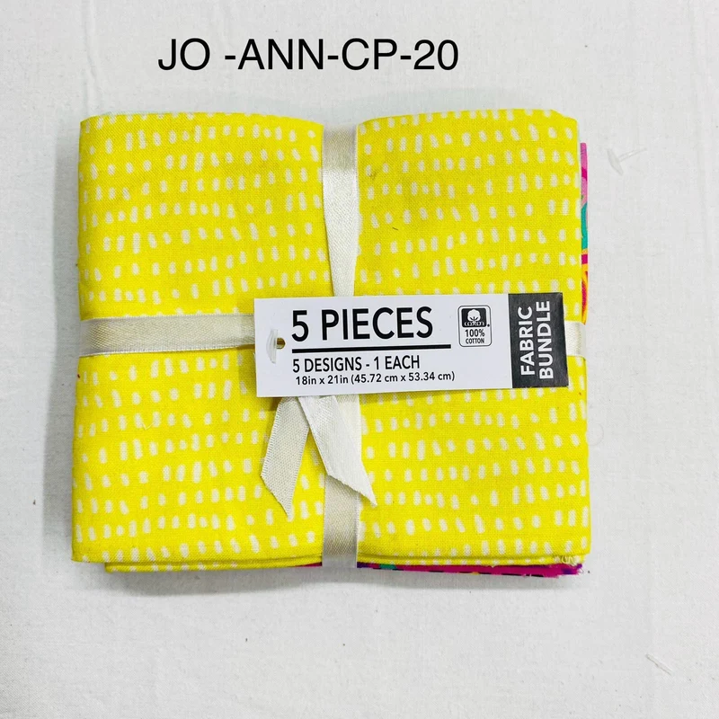 5 Piece 100% Cotton 5 Designs Fat Quarter Bundle - 45cm x 53cm Fabric M1981