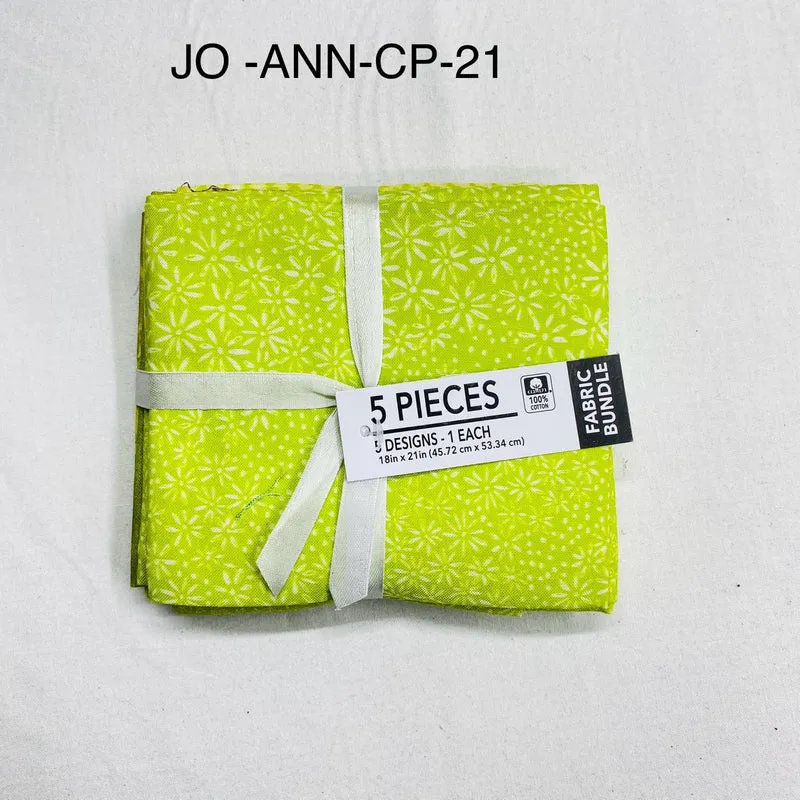 5 Piece 100% Cotton 5 Designs Fat Quarter Bundle - 45cm x 53cm Fabric M1981
