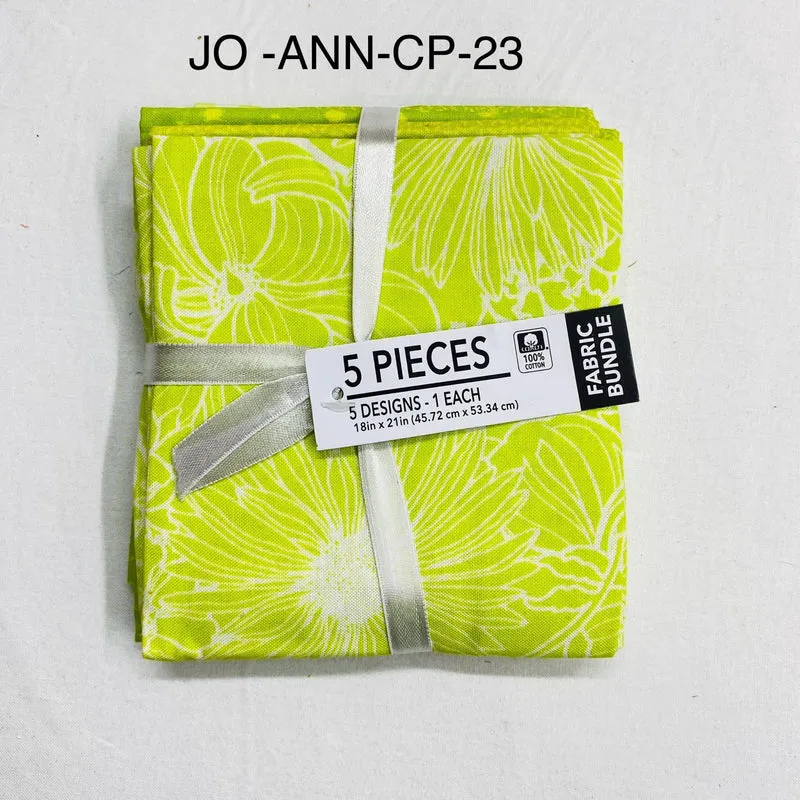 5 Piece 100% Cotton 5 Designs Fat Quarter Bundle - 45cm x 53cm Fabric M1981