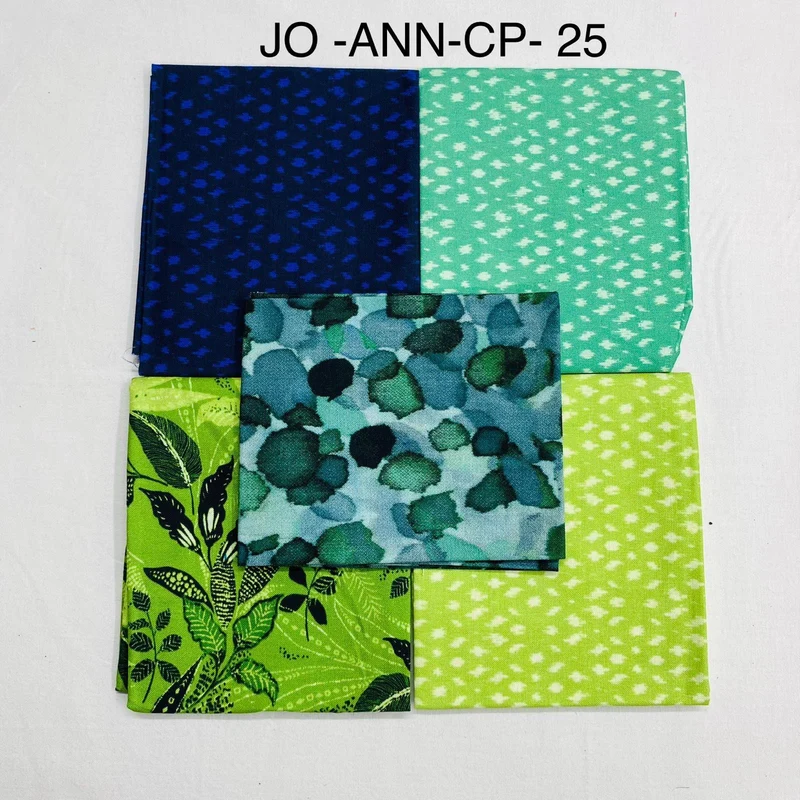 5 Piece 100% Cotton 5 Designs Fat Quarter Bundle - 45cm x 53cm Fabric M1981