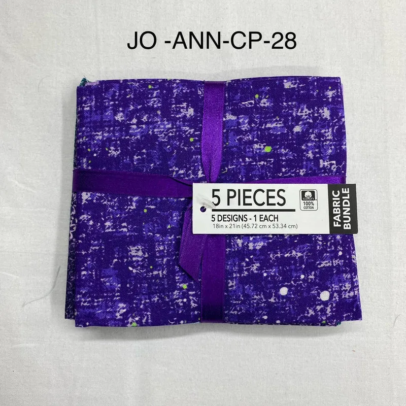 5 Piece 100% Cotton 5 Designs Fat Quarter Bundle - 45cm x 53cm Fabric M1981