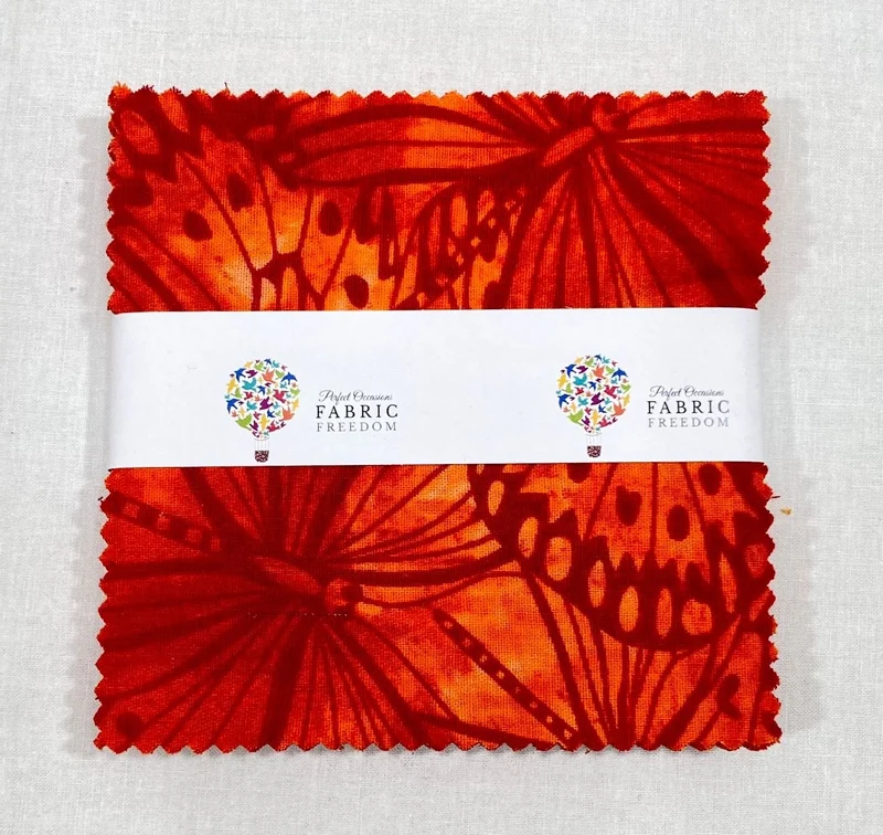 Melody Butterfly Print 5" Quilting Cotton Fabric Squares - 42 x 5" by 5" M1982