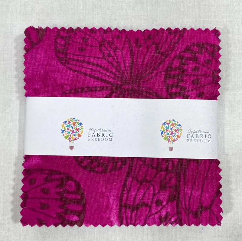 Melody Butterfly Print 5" Quilting Cotton Fabric Squares - 42 x 5" by 5" M1982