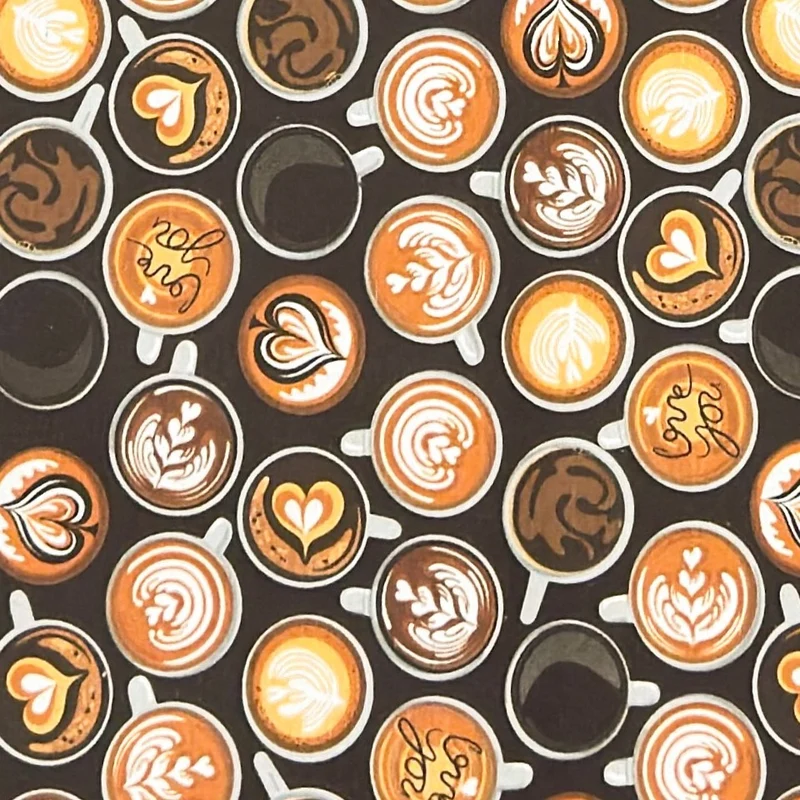 Jacquard Tischdecke aus beschichteter Baumwolle mit Fleckenschutz PREMIUM901 Barista Kaffee Latte eckig rund oval