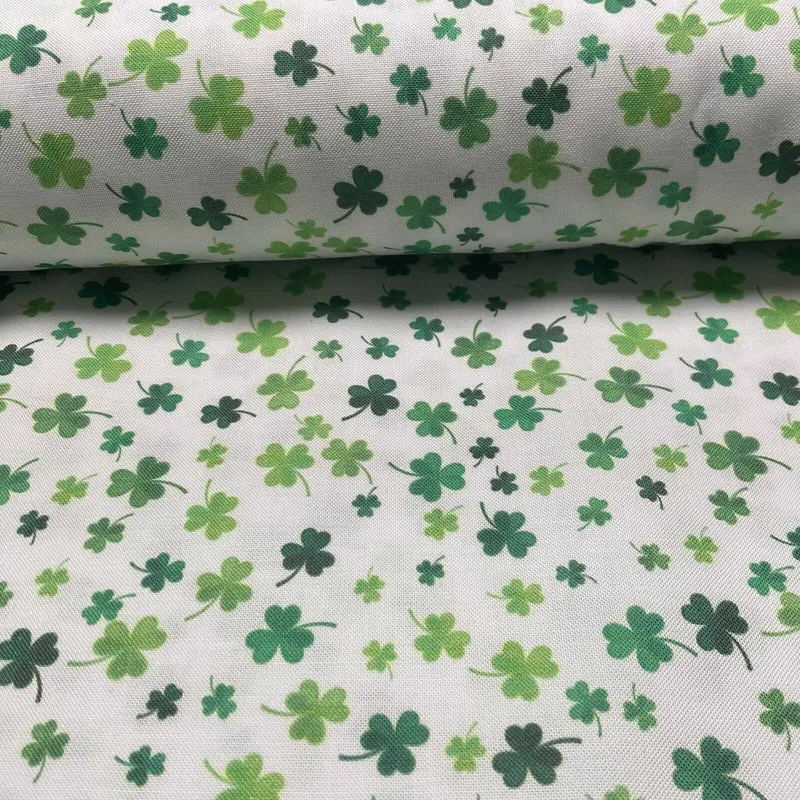 Irish Luck Shamrock St Patricks Day 100% Cotton Printed Fabric 114cm M1582