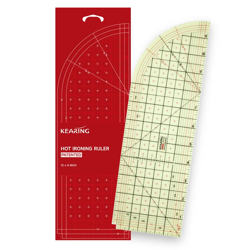 1 pcs Iron On Ruler for Fabric Hem Ruler for Sewing Heat Resistant Non-Slip Hot Ironing Kearing M1990