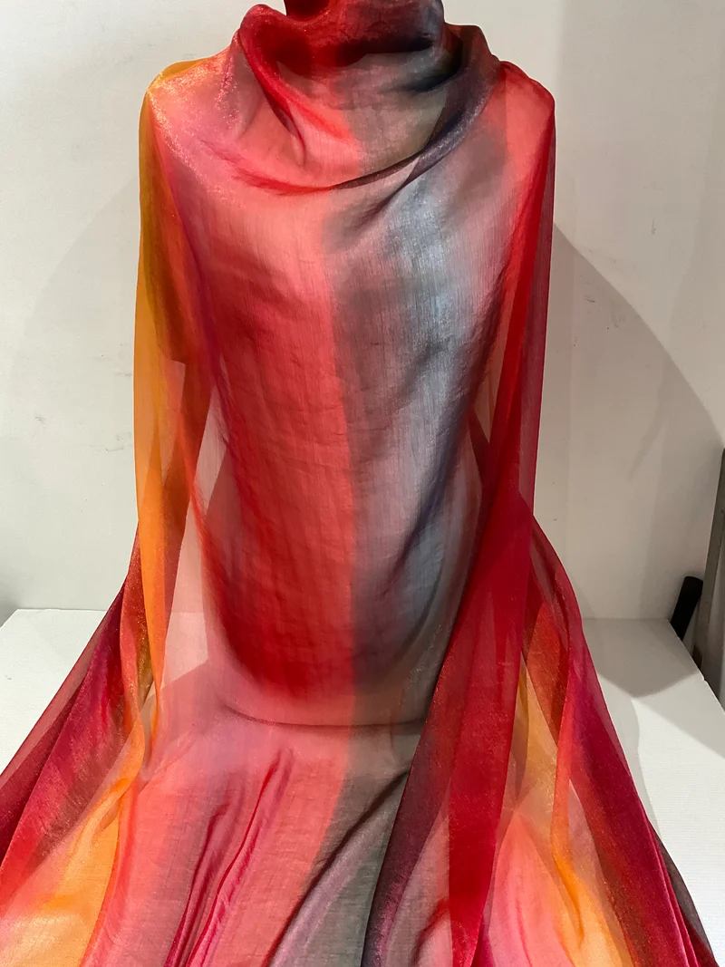 Multi Red Ombre Organza Silky Chiffon Fabric - 58" Wide - Stunning Gradient! M1986