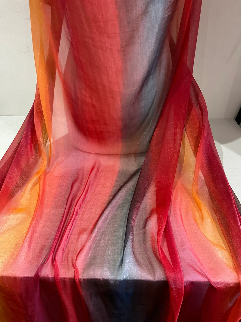Multi Red Ombre Organza Silky Chiffon Fabric - 58" Wide - Stunning Gradient! M1986