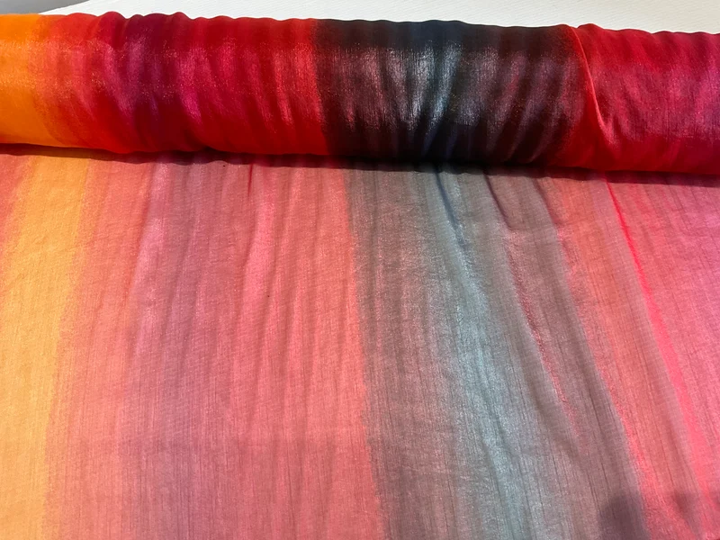Multi Red Ombre Organza Silky Chiffon Fabric - 58" Wide - Stunning Gradient! M1986