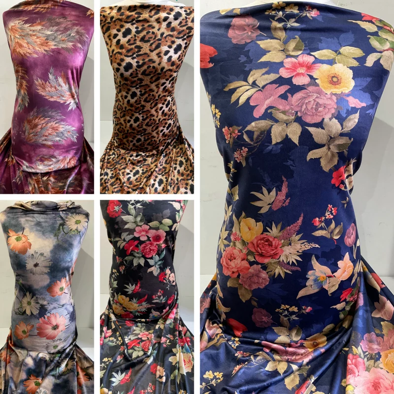 Luxurious Velour Dress Fabric - Stunning Digital Prints - 150cm Wide Dress Fabric M1985