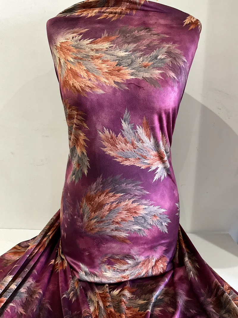 Luxurious Velour Dress Fabric - Stunning Digital Prints - 150cm Wide Dress Fabric M1985