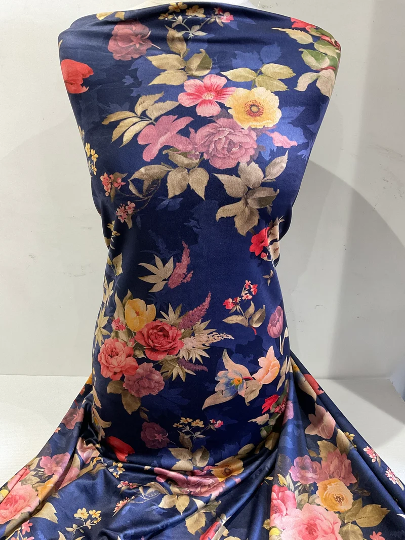 Luxurious Velour Dress Fabric - Stunning Digital Prints - 150cm Wide Dress Fabric M1985
