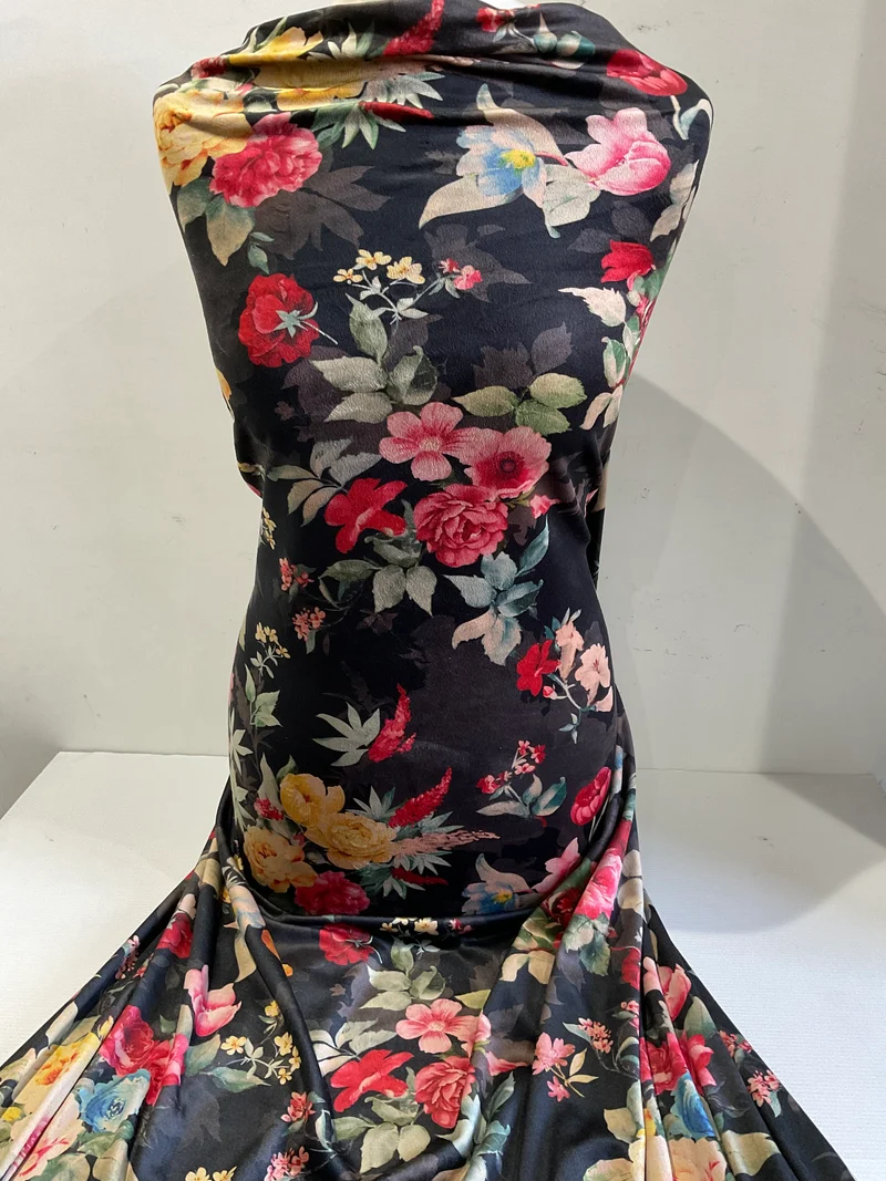 Luxurious Velour Dress Fabric - Stunning Digital Prints - 150cm Wide Dress Fabric M1985
