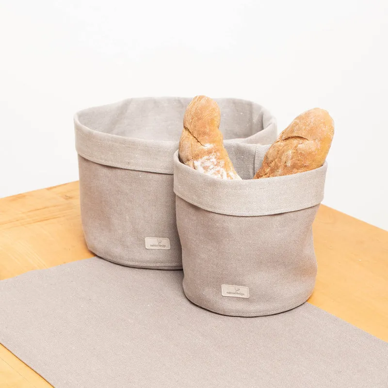 Stoffkörbe aus Bioleinen | 2er-Set