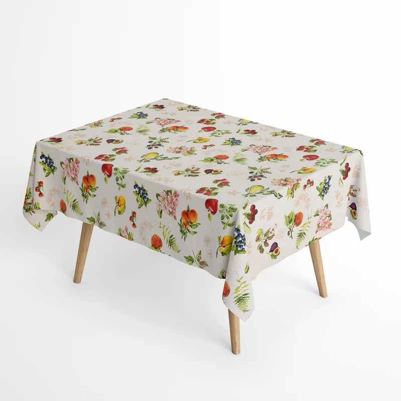 Jacquard Tischdecke aus beschichteter Baumwolle mit Fleckenschutz SANDALO Früchte Blätter Herbst eckig rund oval