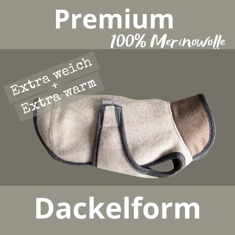 Premium Hundemantel | Dackelform | aus Loden | mongolische Merinowolle