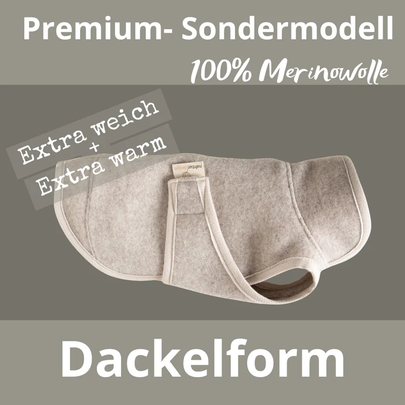 Premium Hundemantel | Dackelform | aus Loden | mongolische Merinowolle