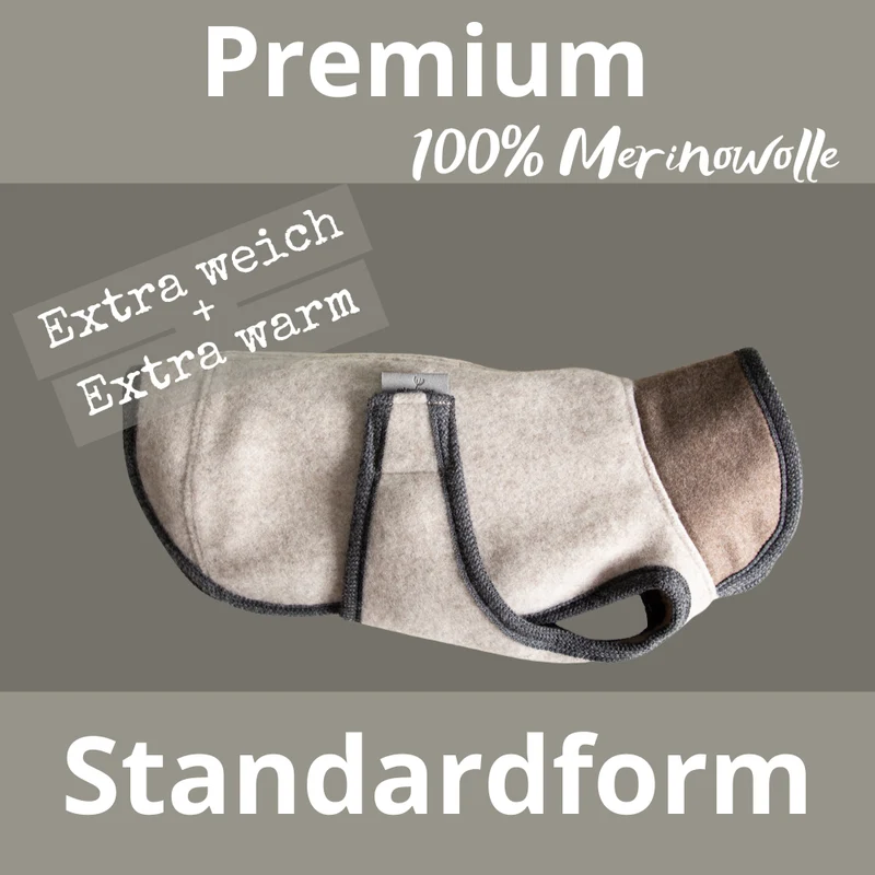 Premium Hundemantel | Standardform | aus Loden | mongolische Merinowolle