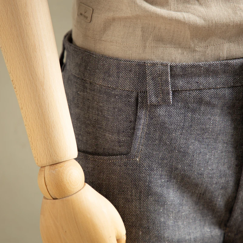 Bio-Leinenshorts für Herren | EINZELSTÜCK | blau | Größe S