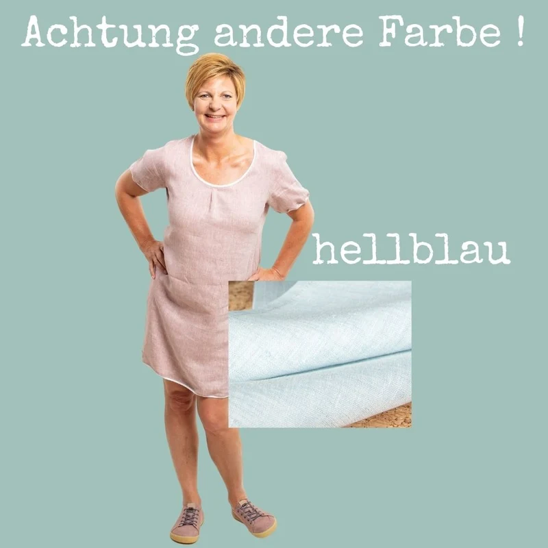 Bio-Leinenkleid Hellblau | Größe S | Einzelstück