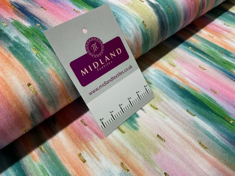 Luxurious Viscose Lurex Green Multi Dress Fabric sold by the meter M1885