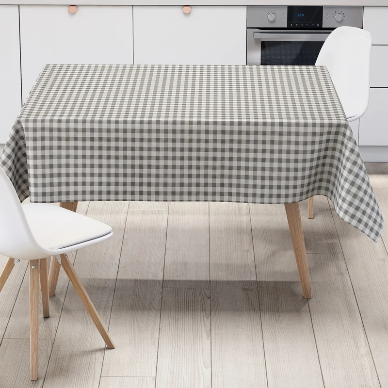 Wachstuch Tischdecke B1567-07 grau vichy kariert Karo Landhaus eckig rund oval