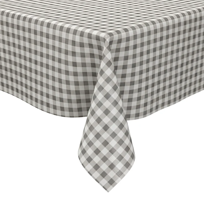 Wachstuch Tischdecke B1567-07 grau vichy kariert Karo Landhaus eckig rund oval