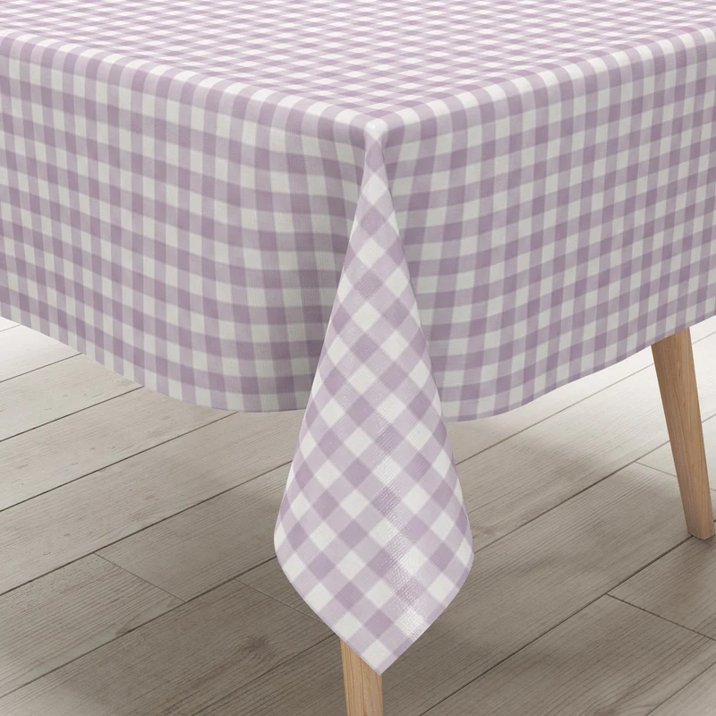 Wachstuch Tischdecke B1567-09 lila flieder vichy kariert Karo Landhaus eckig rund oval