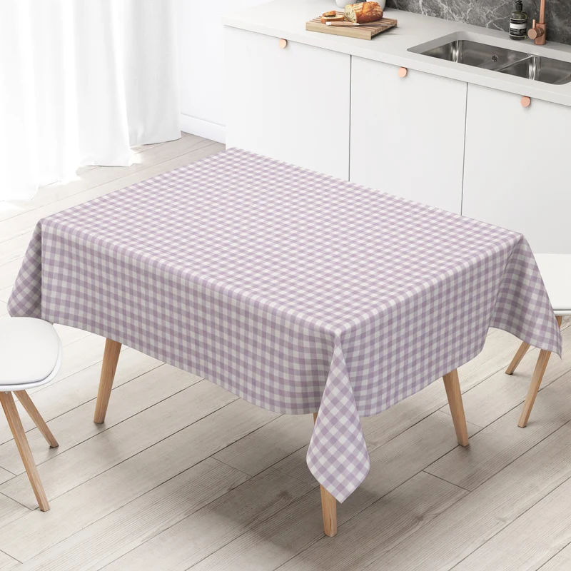 Wachstuch Tischdecke B1567-09 lila flieder vichy kariert Karo Landhaus eckig rund oval
