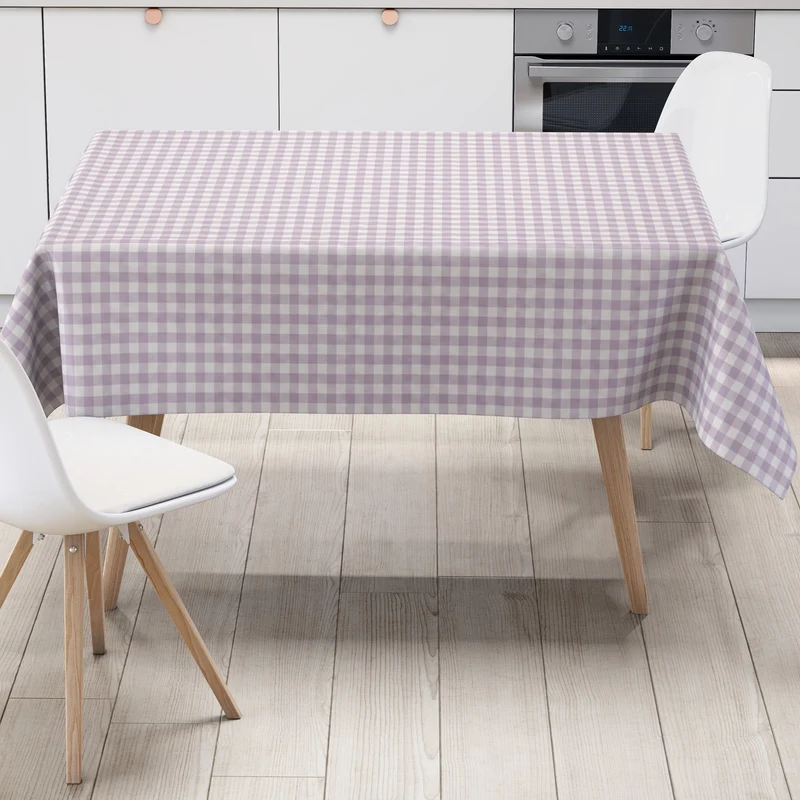Wachstuch Tischdecke B1567-09 lila flieder vichy kariert Karo Landhaus eckig rund oval